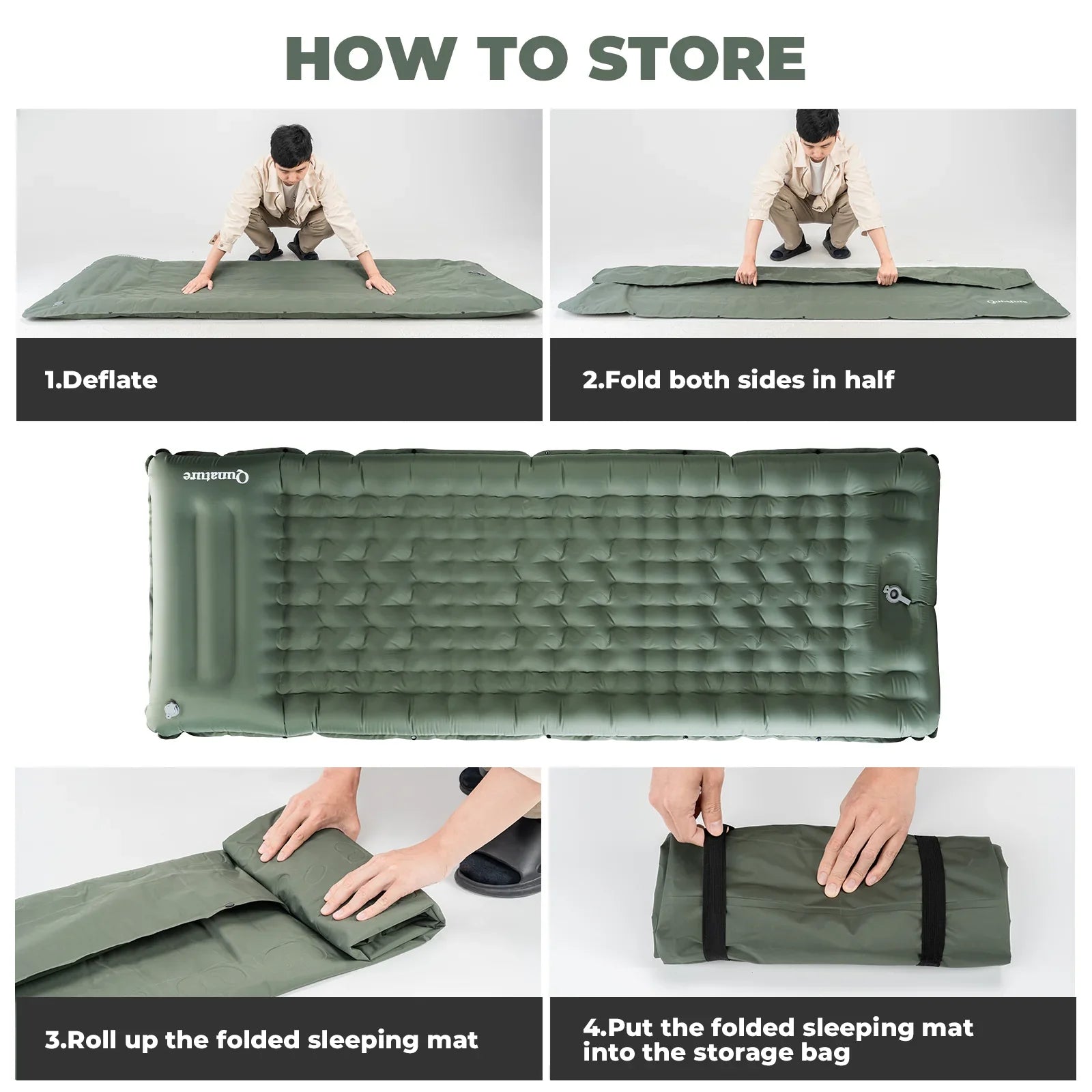 Ultra Light Inflatable Sleeping Pad With Pillow Camping Hiking