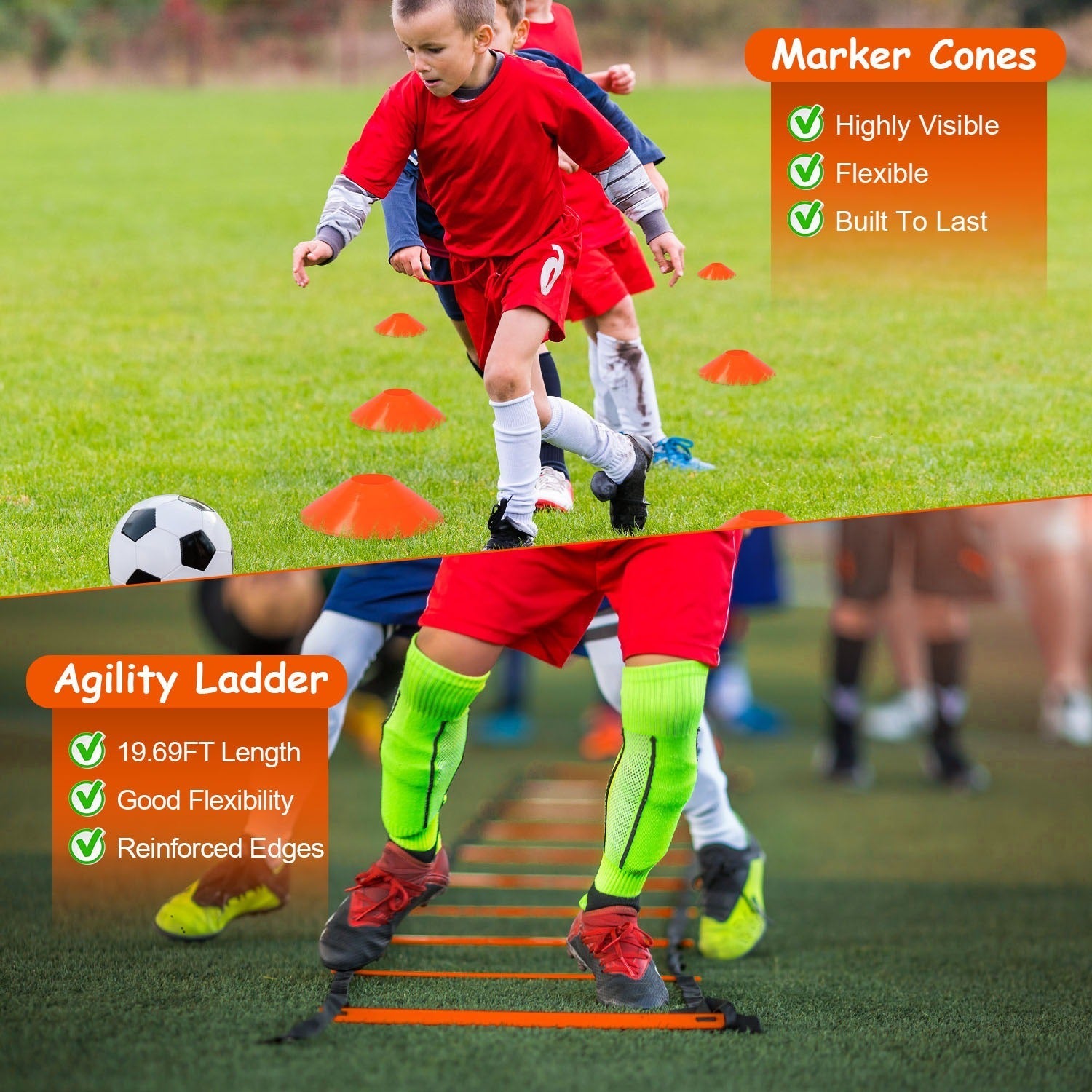 Kids Portable Soccer Goal Set Training Kit with Accessories