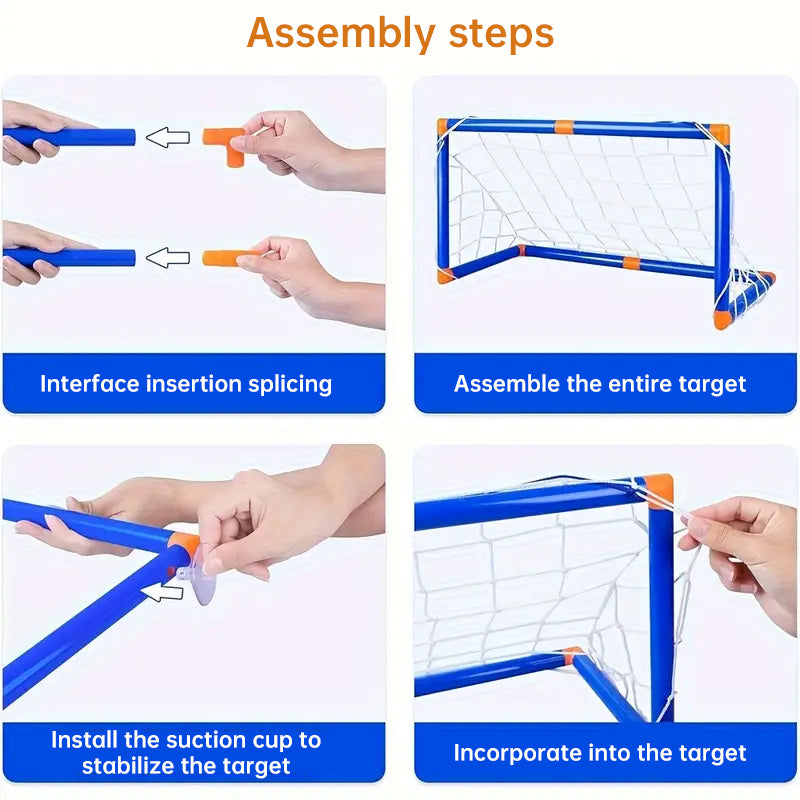 Mini Foldable Soccer Goal Set Portable Kids Indoor Outdoor Training