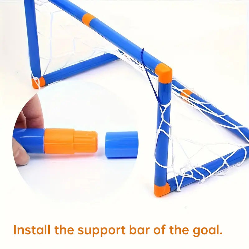 Mini Foldable Soccer Goal Set Portable Kids Indoor Outdoor Training