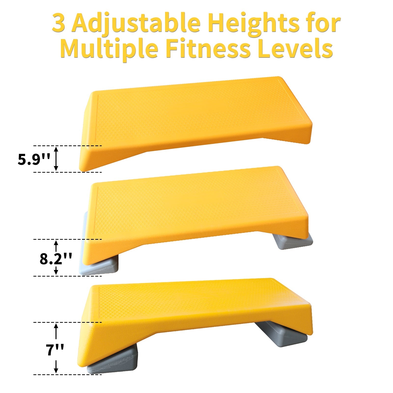 Aerobics Step Platform Adjustable Fitness Stepper Trainer Exercise Board