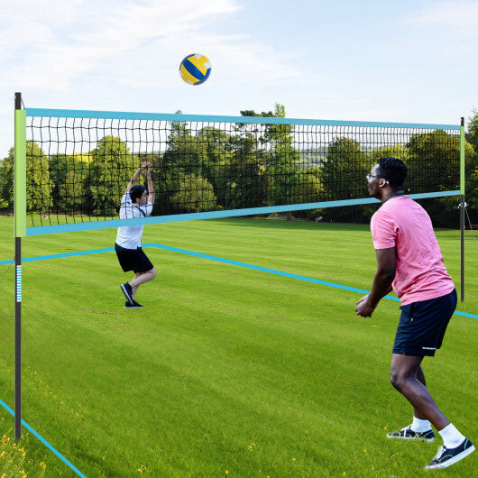 Portable Outdoor Volleyball Net Set Heavy Duty System Yellow