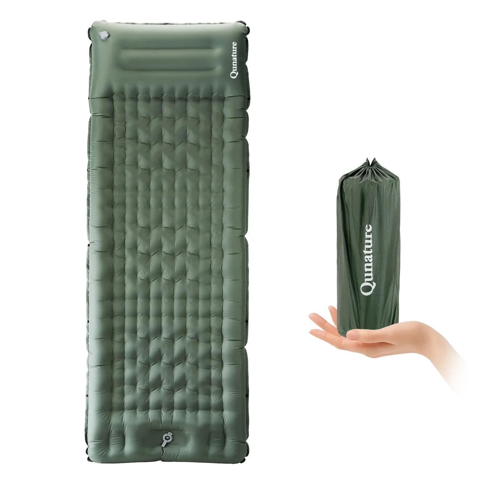 Ultra Light Inflatable Sleeping Pad With Pillow Camping Hiking