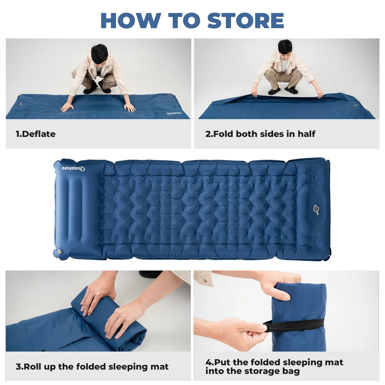 Ultra Light Inflatable Sleeping Pad With Pillow Camping Hiking